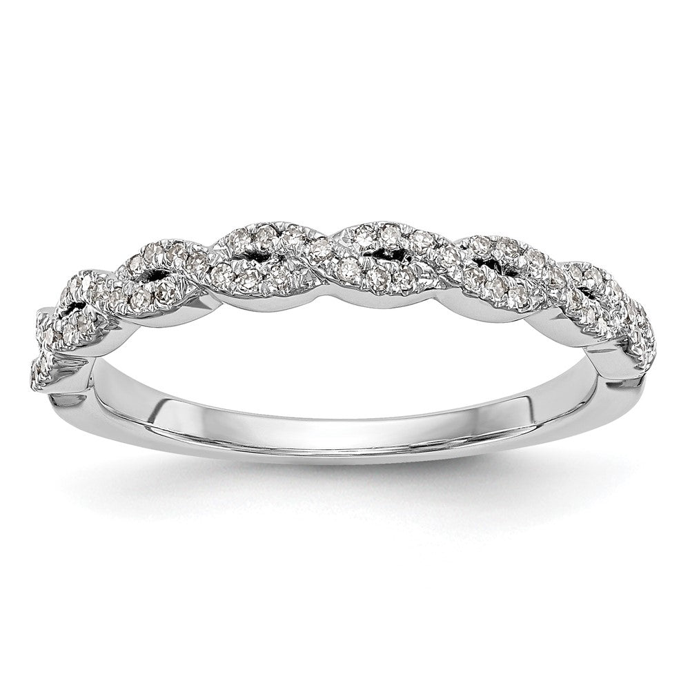 14K White Gold Twist Design 1/6 carat Complete Diamond Band, 0.165 ct, Size 7, 2.15 g - ID5S9RM3406B-016-WAA8L7