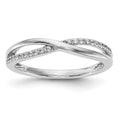 14K White Gold Twist Design 1/10 carat Complete Diamond Band, 0.112 ct, Size 7