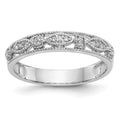 14K White Gold 1/10 carat Diamond Complete Wedding Band, 0.102 ct, Size 7, 2.48 g