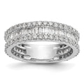 14K White Gold 1.5 carat Baguette/Round Diamond Complete Band, 1.509 ct, Size 7, 3.63 g - ID5S9RM3419B-150-WAA8L7