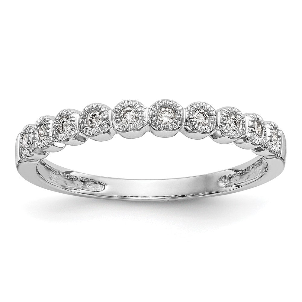 14K White Gold Bezel-set 1/10 carat Complete Diamond Band, 0.1 ct, Size 7, 1.65 g - ID5S9RM3420B-010-WAA8L7
