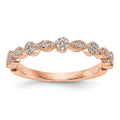 14K Rose Gold Diamond Band, 0.153 ct, Size 7