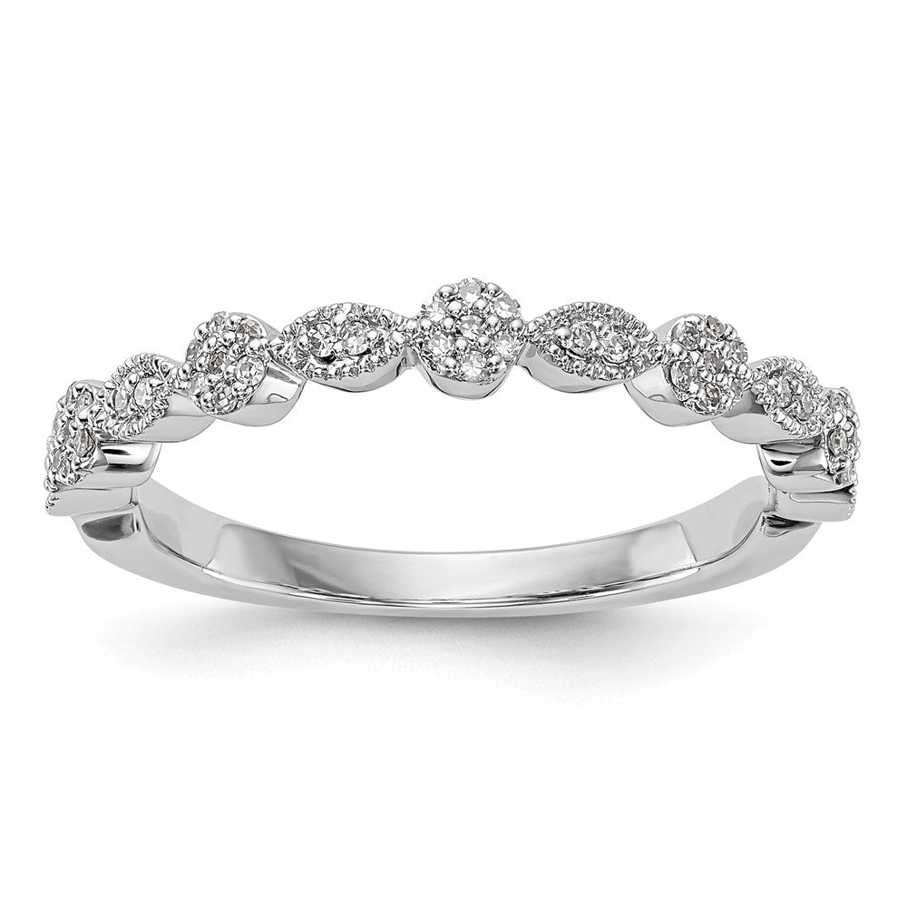 14K White Gold Fancy 1/6 carat Diamond Complete Wedding Band, 0.153 ct, Size 7, 3.04 g - ID5S9RM3422B-015-WAA8L7