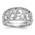 14K White Gold Swirled 1/6 carat Complete Diamond Band, 0.151 ct, Size 7, 3.52 g - ID5S9RM3425B-015-WAA8L7