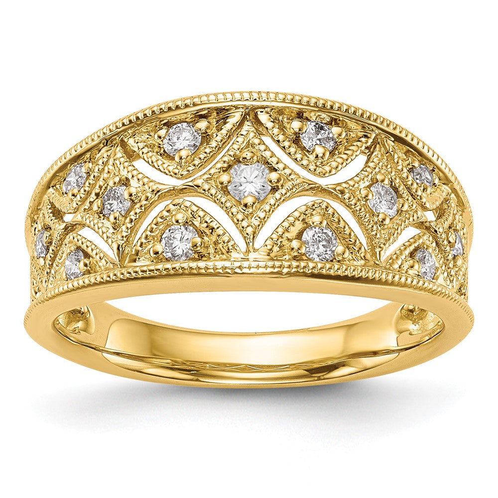 14K Vintage 1/4 carat Complete Diamond Band, 0.245 ct, Size 7, 4.78 g - ID5S9RM3428B-025-YAA8L7