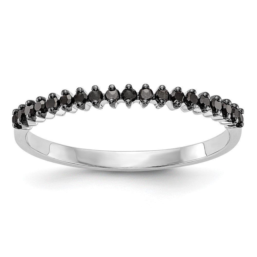 14K White Gold 1/6 carat Black Diamond Complete Band, 0.152 ct, Size 7, 1.02 g - ID5S9RM3432B-BK-016-WAA8L7