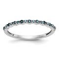 14K White Gold 1/10 carat Blue Diamond Complete Band, 0.096 ct, Size 7, 1.3 g - ID5S9RM3433B-BD-010-WAA8L7