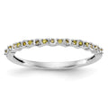 14k White Gold Yellow Diamond Band, 0.096 ct, Size 7, 1.31 g - ID5S9RM3433B-YL-010-WAA8L7