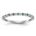 14K White Gold 1/10 carat Blue and White Diamond Complete Band, 0.105 ct, Size 7, 1.15 g - ID5S9RM3434B-BD-010-WAA8L7