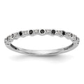14K White Gold 1/10 carat Black and White Diamond Complete Band, 0.105 ct, Size 7, 1.15 g - ID5S9RM3434B-BK-010-WAA8L7