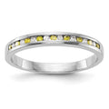 14k White Gold Yellow & White Diamond Band, 0.17 ct, Size 7, 1.55 g - ID5S9RM3435B-YL-015-WAA8L7
