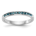 14K White Gold 1/4 carat Blue Diamond Complete Channel Band, 0.24 ct, Size 7, 1.56 g - ID5S9RM3436B-BD-025-WAA8L7