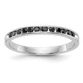 14K White Gold 1/4 carat Black Diamond Complete Channel Band, 0.24 ct, Size 7, 1.56 g - ID5S9RM3436B-BK-025-WAA8L7