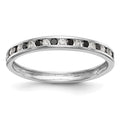 14K White Gold 1/4 carat Black and White Diamond Complete Channel Band, 0.23 ct, Size 7