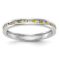 14k White Gold Yellow & White Diamond Band, 0.23 ct, Size 7, 1.45 g - ID5S9RM3437B-YL-025-WAA8L7
