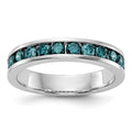 14k White Gold 3/4 carat Blue Diamond Complete Channel Band, 0.715 ct, Size 7, 3.83 g - ID5S9RM3438B-BD-072-WAA8L7