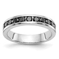 14K White Gold 3/4 carat Black Diamond Complete Channel Band, 0.715 ct, Size 7, 3.8 g - ID5S9RM3438B-BK-072-WAA8L7
