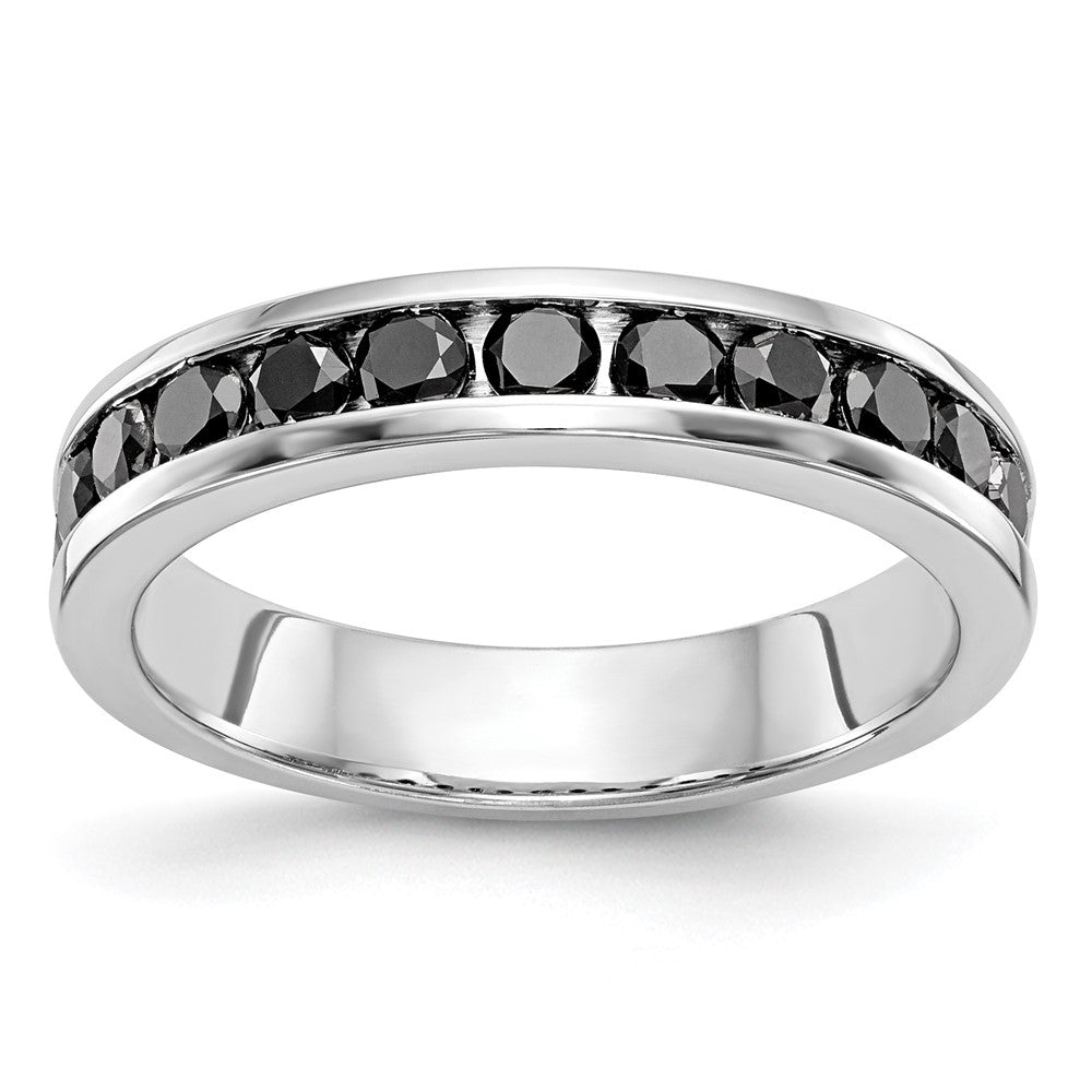 14K White Gold 3/4 carat Black Diamond Complete Channel Band, 0.715 ct, Size 7, 3.8 g - ID5S9RM3438B-BK-072-WAA8L7