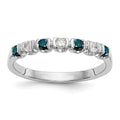 14k White Gold Blue & White Diamond Band, 0.245 ct, Size 7, 1.92 g - ID5S9RM3439B-BD-025-WAA8L7
