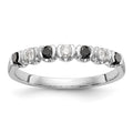 14K White Gold Black & White Diamond Band, 0.245 ct, Size 7, 1.92 g - ID5S9RM3439B-BK-025-WAA8L7