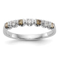14k White Gold Champagne & White Diamond Band, 0.245 ct, Size 7, 1.92 g - ID5S9RM3439B-CH-025-WAA8L7
