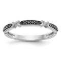 14k White Gold X-Design 1/10 carat Black Diamond Complete Band, 0.102 ct, Size 7, 1.57 g - ID5S9RM3440B-BK-010-WAA8L7