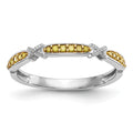 14k White Gold Yellow Diamond Band, 0.102 ct, Size 7, 1.57 g - ID5S9RM3440B-YL-010-WAA8L7