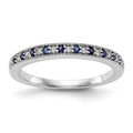 14k White Gold 1/10 carat Diamond and Blue Sapphire Complete Band, 0.248 ct, Size 7, 2.15 g - ID5S9RM3446B-SA-009-WAA8L7