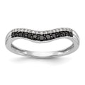 14k White Gold 1/5 carat Black and White Diamond Contoured Complete Band, 0.219 ct, Size 7, 1.78 g - ID5S9RM3448B-BK-020-WAA8L7
