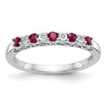 14k White Gold .01 carat Diamond and Ruby Complete Band, 0.212 ct, Size 7, 2.19 g - ID5S9RM3452B-RU-001-WAA8L7
