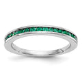 14k White Gold Emerald Complete Channel Band, 0.321 ct, Size 7, 2.7 mm, 2.57 g - ID5S9RM3453B-EM-W8L7