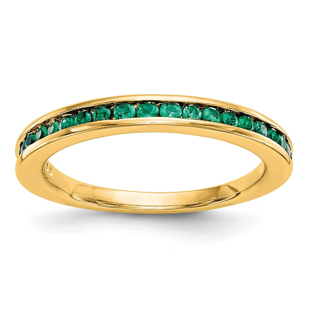 14k Yellow Gold Emerald Complete Channel Band, 0.321 ct, Size 7, 2.7 mm, 2.57 g - ID5S9RM3453B-EM-Y8L7