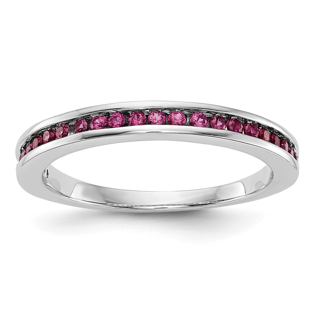 14k White Gold Ruby Complete Channel Band, 0.321 ct, Size 7, 2.7 mm, 2.54 g - ID5S9RM3453B-RU-W8L7