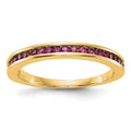 14k Yellow Gold Ruby Complete Channel Band, 0.321 ct, Size 7, 2.7 mm