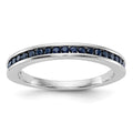 14k White Gold Blue Sapphire Complete Channel Band, 0.642 ct, Size 7, 2.7 mm, 2.62 g - ID5S9RM3453B-SA-W8L7
