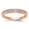 14k Rose Gold Pink Sapphire Band, 0.255 ct, Size 7, 3 mm