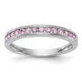 14k White Gold Pink Sapphire Complete Channel Band, 0.51 ct, Size 7, 3 mm, 1.59 g - ID5S9Y6552SP/A8L7