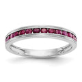 14k White Gold Ruby Complete Channel Band, 0.255 ct, Size 7, 3 mm, 1.62 g - ID5S9Y6549R/A8L7