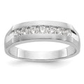 14K White Gold 7-Stone 1/2 carat Diamond Complete Men's Channel Band, 0.49 ct, Size 10, 5.61 g - ID5S9RM3462B-049-WAA8L7