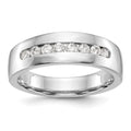 14K White Gold 8-Stone 1/2 carat Diamond Complete Men's Channel Band, 0.52 ct, Size 10, 8.74 g - ID5S9RM3466B-052-WAA8L7