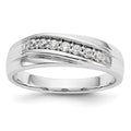 14K White Gold 7-Stone 1/4 carat Diamond Complete Men's Band, 0.245 ct, Size 10, 4.94 g - ID5S9RM3468B-025-WAA8L7