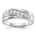 14K White Gold 7-Stone 1/2 carat Diamond Complete Men's Band, 0.49 ct, Size 10, 4.67 g - ID5S9RM3469B-049-WAA8L7