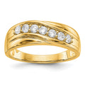 14K Yellow Gold 7-Stone 1/2 carat Diamond Complete Men's Band, 0.49 ct, Size 10, 4.67 g - ID5S9RM3469B-049-YAA8L7