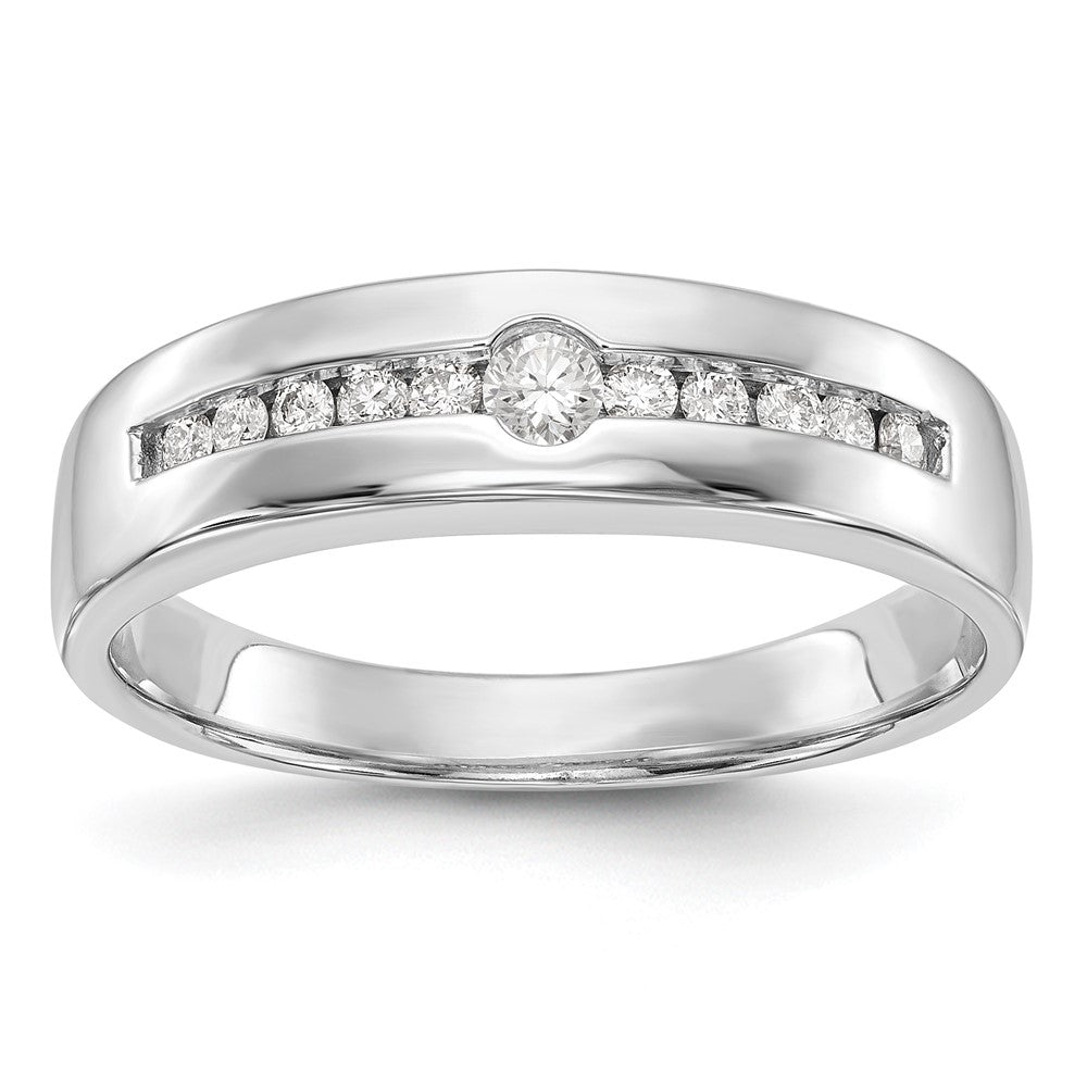 14K White Gold 1/4 carat Diamond Complete Men's Channel Band, 0.27 ct, Size 10, 5.96 g - ID5S9RM3478B-027-WAA8L7