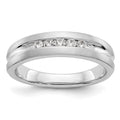 14K White Gold 5-Stone 1/4 carat Diamond Complete Men's Channel Band, 0.25 ct, Size 10, 6.58 g - ID5S9RM3480B-025-WAA8L7