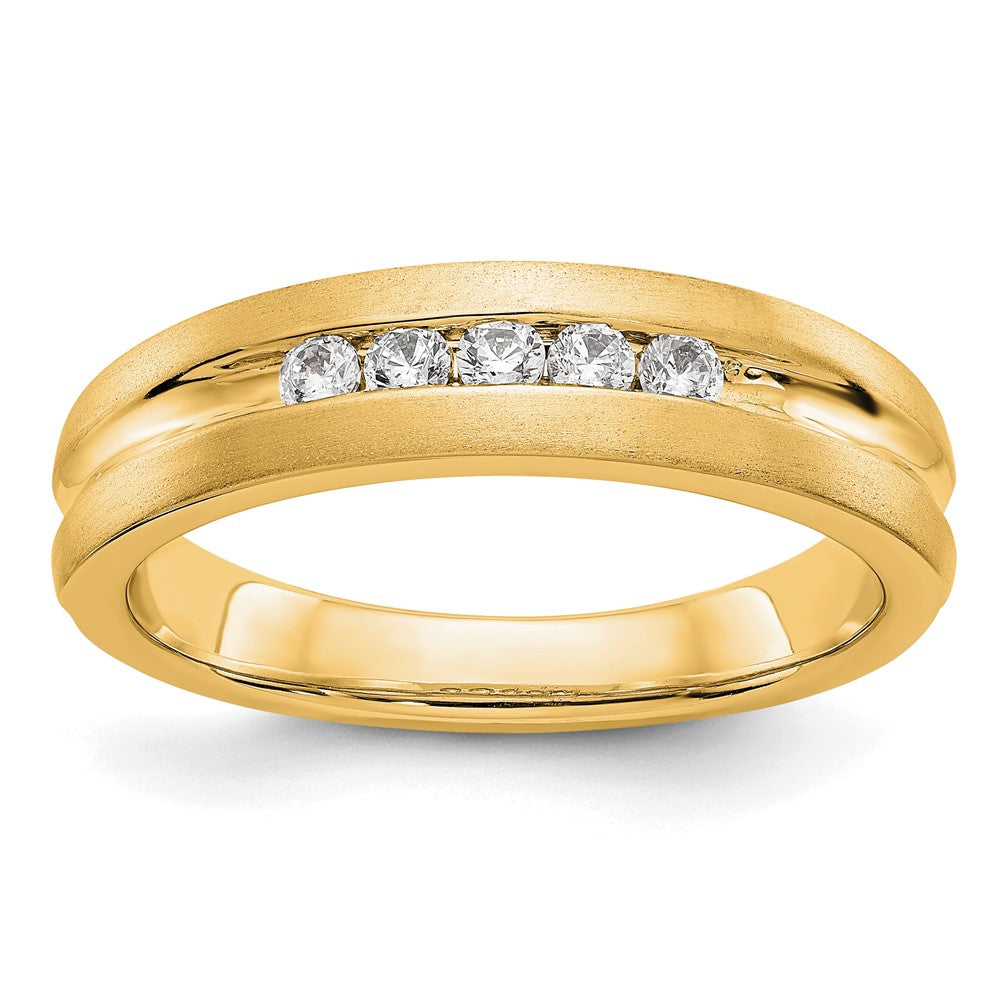 14K Yellow Gold Diamond Men's Band, 0.25 ct, Size 10