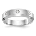 14K White Gold 3-Stone Bezel 1/6 carat Diamond Complete Men's Band, 0.15 ct, Size 10, 6.79 g - ID5S9RM3481B-015-WAA8L7
