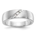 14K White Gold 3-Stone  1/5 carat Diamond Complete Men's Band, 0.21 ct, Size 10, 9.45 g - ID5S9RM3500B-021-WAA8L7
