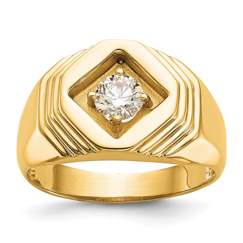 14K 1/2 carat Diamond Complete Men's Ring, 0.5 ct, Size 10, 5.07 g - ID5S9RM3503B-050-YAA8L7