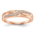 14K Rose Gold Diamond Men's Band, 0.102 ct, Size 10